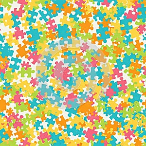 Colorful Puzzle Pattern, Problem Solving and Teamwork Background, vector design Generative AI