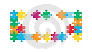 Colorful Puzzle Piece Frame: Teamwork & Problem-Solving, vector design Generative AI