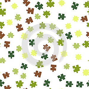 Colorful puzzle seamless background pattern. Vector illustration isolated on white background