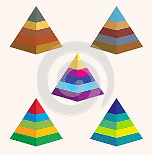 Colorful Pyramid Icon Set
