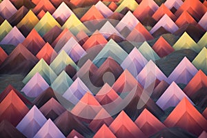 Colorful Pyramids: Abstract Landscapes Inspired By Evgeni Gordiets And Elsa Bleda