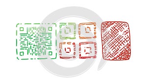 Colorful QR Code Pattern Set for Modern Design, vector design Generative AI