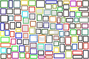 Colorful quadrilaterals, multicolor frames pattern background