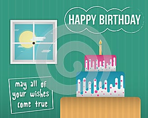 A colorful and quality Happy Birthday Ecard illustration photo