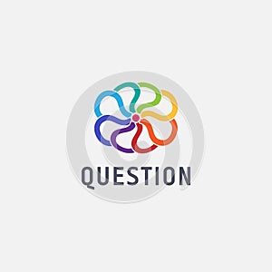 Colorful Question cloud logo icon vector template