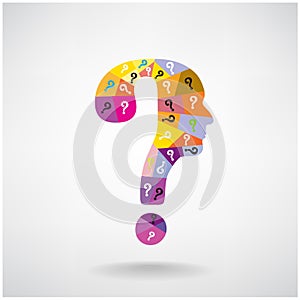 Colorful question mark man head symbol