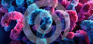 The colorful question marks create a playful and vibrant abstract background. AI generated image