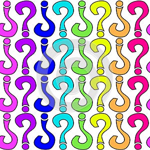 Colorful Question Marks Seamless Pattern