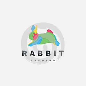 colorful rabbit vector logo design illustration
