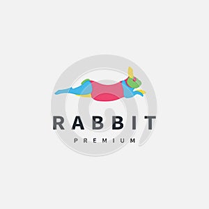 colorful rabbit vector logo design illustration 4