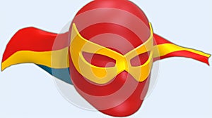 An Abstract Hero Mask with a Luminous Background Glows with Heroism photo