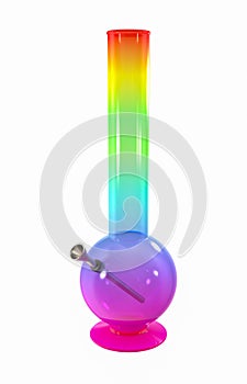Colorful rainbow bong isolated on white background