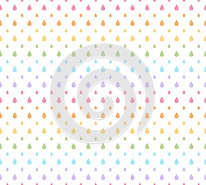 Colorful rainbow drop rain pattern background vector design