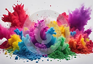 Colorful rainbow holi paint color powder explosion isolated white background stock photoColors Exploding Paint Multi Colored