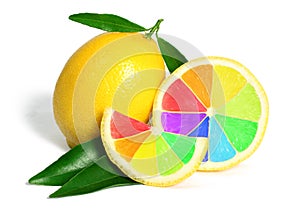 Vistoso arcoíris limones 