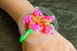 Colorful Rainbow loom bracelet rubber bands fashion