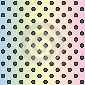 Colorful or rainbow metal stainless steel aluminum perforated pattern texture mesh background