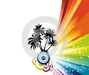 Colorful rainbow palm advertisement