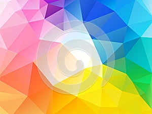 Colorful rainbow polygon background photo