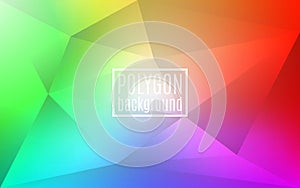 Colorful rainbow polygon background. Triangle mosaic with transparencies. Creative color backdrop for design. Vector photo