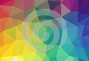 Colorful rainbow polygon background or vector