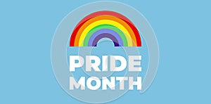 Colorful rainbow. Pride month. LGBT Pride banner. photo