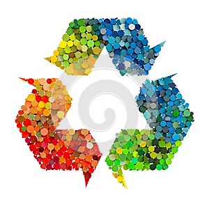 Colorful rainbow Recycling mark mebius loop.Environmentally friendly green symbol isolated on white background