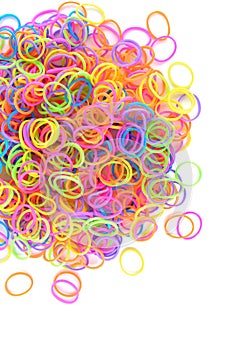 Colorful rainbow rubber looms photo