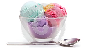 Colorful rainbow sherbet scoop