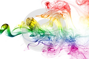 Colorful rainbow smoke