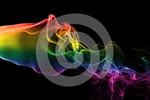 Colorful rainbow smoke