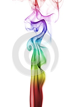 Colorful rainbow smoke isolated on white background