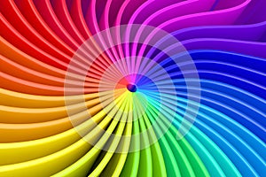 Colorful Rainbow Swirl Abstract Background. 3d Rendering
