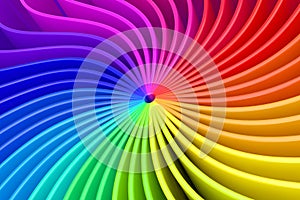 Colorful Rainbow Swirl Abstract Background. 3d Rendering