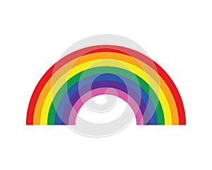 Colorful Rainbow Vector Illustration. Colorful Rainbow icon. Rainbow arc shape, half circle, bright spectrum colors, colorful.