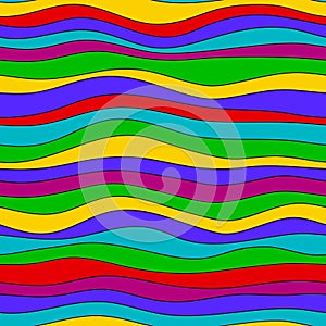 Colorful rainbow wave texture, seamless vector pattern for textile, backdrops, wallpapers, wrapping paper and other. gay