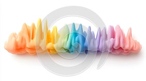 Colorful Rainbow Waves on White Background