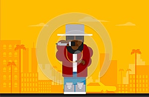 Colorful Rapper Flat Vector