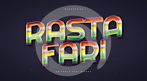 Colorful Rastafari Text Style with Glowing Effect photo