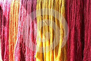 Colorful of Raw silk thread