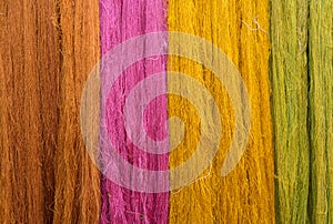 Colorful of Raw silk thread for background