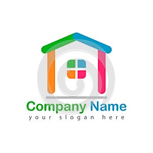 Colorful real estate home logotype