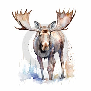Colorful Realism: Award-winning Moose Painting In Watercolor