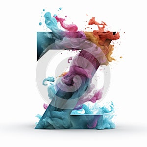 Colorful Realism With Fantasy Elements: Interactive Letter Z Made Of Water