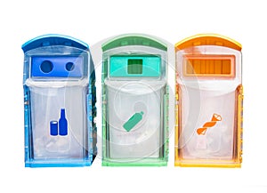 Colorful Recycle Bin For Garbage And Separate Type Object