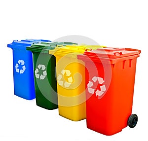 Colorful Recycle Bins Isolated