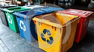Colorful Recycling Bins