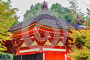 Colorful Red Aizendo Fall Leaves Tofuku-Ji Buddhist Temple Kyoto Japan