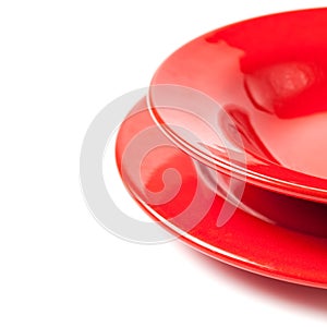 Colorful red ceramics plates