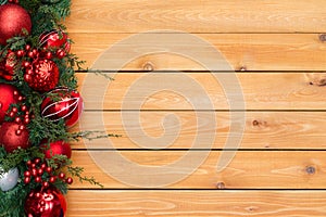 Colorful red Christmas garland border